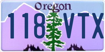 OR license plate 118VTX