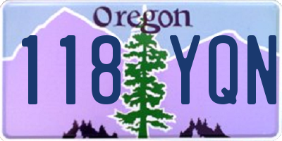 OR license plate 118YQN