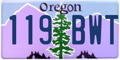 OR license plate 119BWT