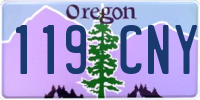 OR license plate 119CNY