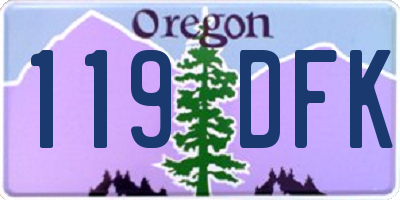 OR license plate 119DFK