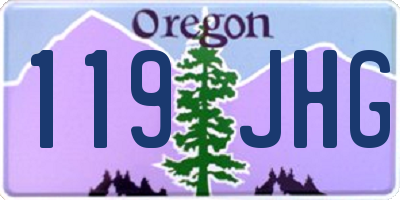 OR license plate 119JHG