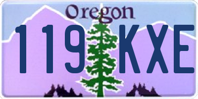OR license plate 119KXE