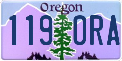 OR license plate 119ORA