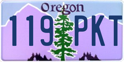OR license plate 119PKT