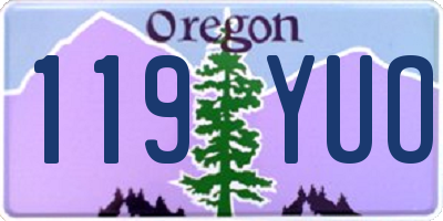 OR license plate 119YUO