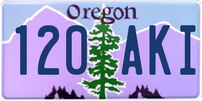 OR license plate 120AKI