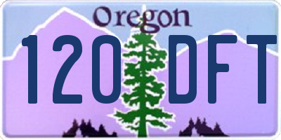 OR license plate 120DFT