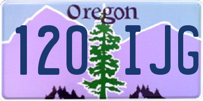 OR license plate 120IJG