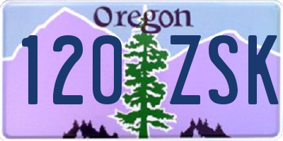 OR license plate 120ZSK