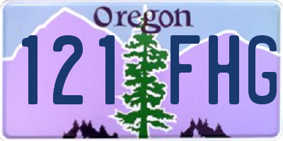 OR license plate 121FHG