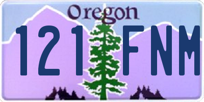 OR license plate 121FNM