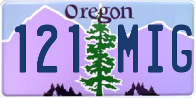 OR license plate 121MIG