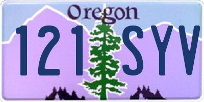 OR license plate 121SYV