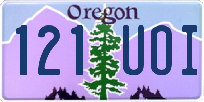 OR license plate 121UOI