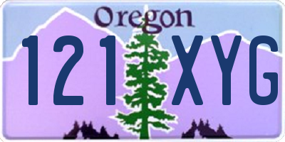 OR license plate 121XYG