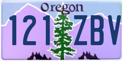 OR license plate 121ZBV