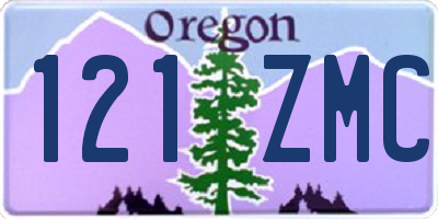 OR license plate 121ZMC