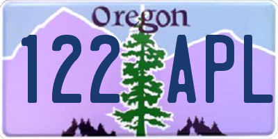OR license plate 122APL