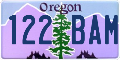 OR license plate 122BAM
