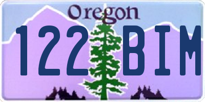 OR license plate 122BIM