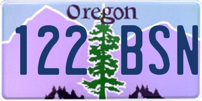 OR license plate 122BSN