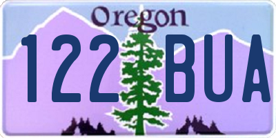 OR license plate 122BUA