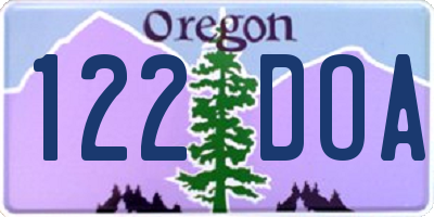 OR license plate 122DOA