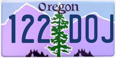 OR license plate 122DOJ