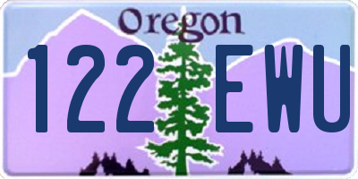 OR license plate 122EWU