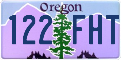 OR license plate 122FHT
