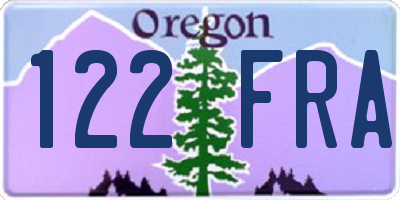 OR license plate 122FRA