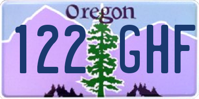 OR license plate 122GHF