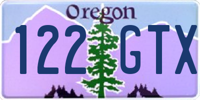 OR license plate 122GTX