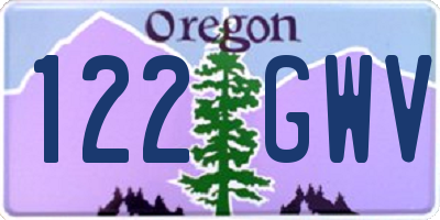 OR license plate 122GWV
