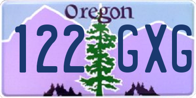 OR license plate 122GXG