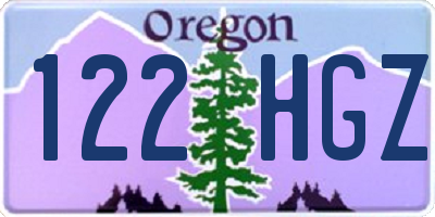 OR license plate 122HGZ