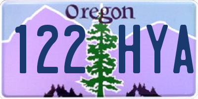 OR license plate 122HYA