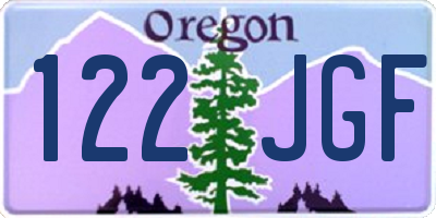 OR license plate 122JGF