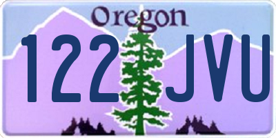 OR license plate 122JVU