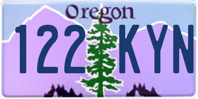 OR license plate 122KYN