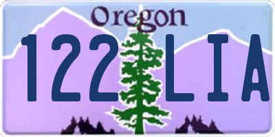 OR license plate 122LIA