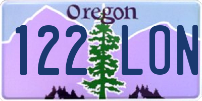 OR license plate 122LON