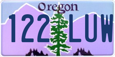 OR license plate 122LUW