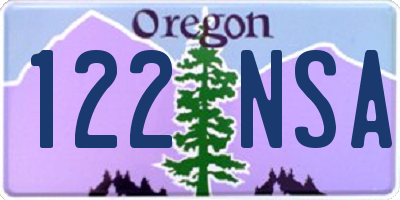 OR license plate 122NSA