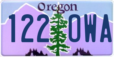 OR license plate 122OWA