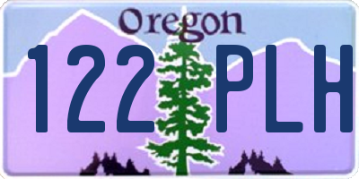 OR license plate 122PLH