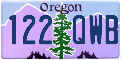 OR license plate 122QWB