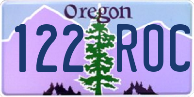 OR license plate 122ROC