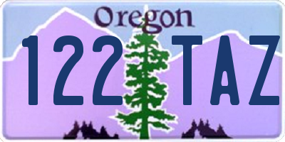 OR license plate 122TAZ